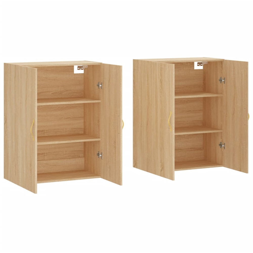 vidaXL 2 Door Sonoma Oak Wall Mounted Storage Cabinet 2 Pack Image 4