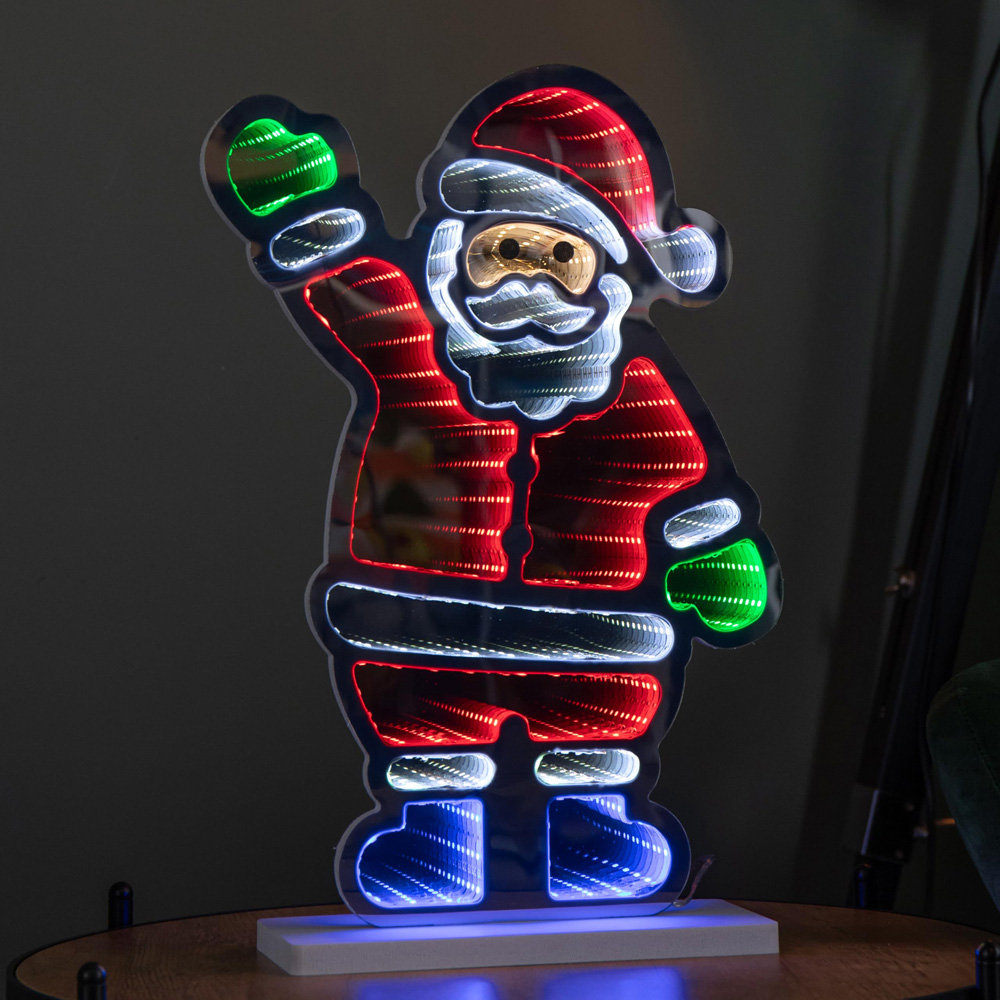 Samuel Alexander Multicolour LED Light Up Waving Santa Infinity Christmas Decoration 40cm Image 9
