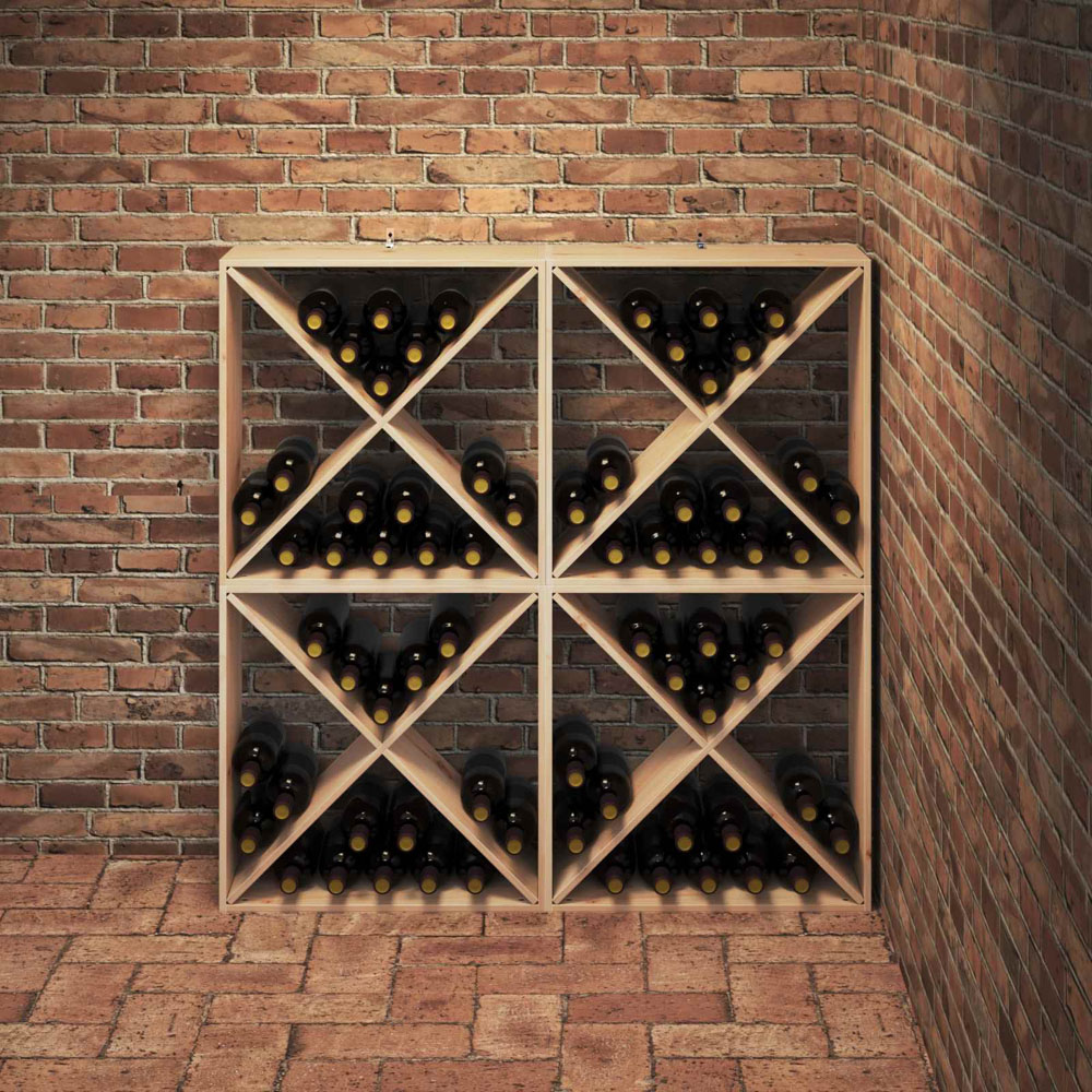vidaXL 4 Shelf Brown Freestanding Wine Rack Set of 4 Image 2