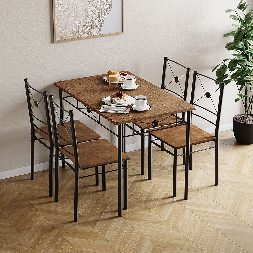 VIDA DESIGNS Roslyn 4 Seater Dining Set Dark Wood Image 5