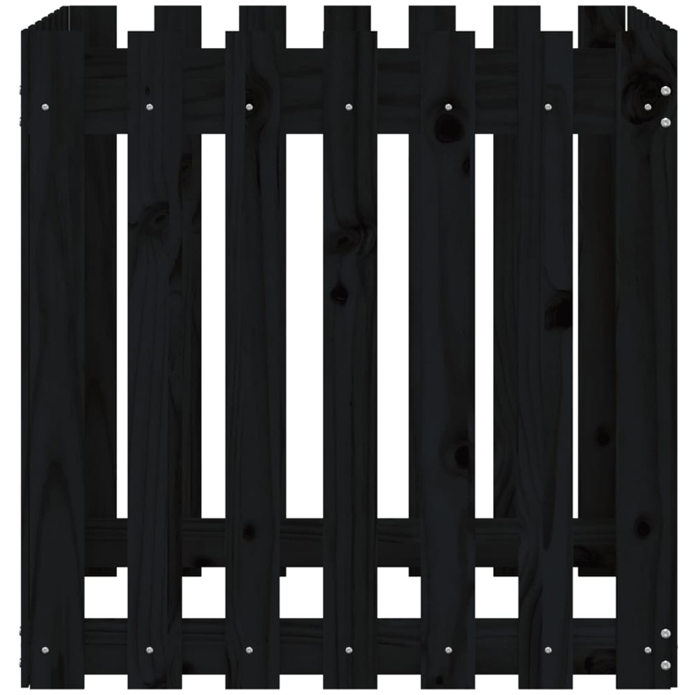 vidaXL Black Pine Wood Garden Planter 70 x 70 x 70cm Image 5