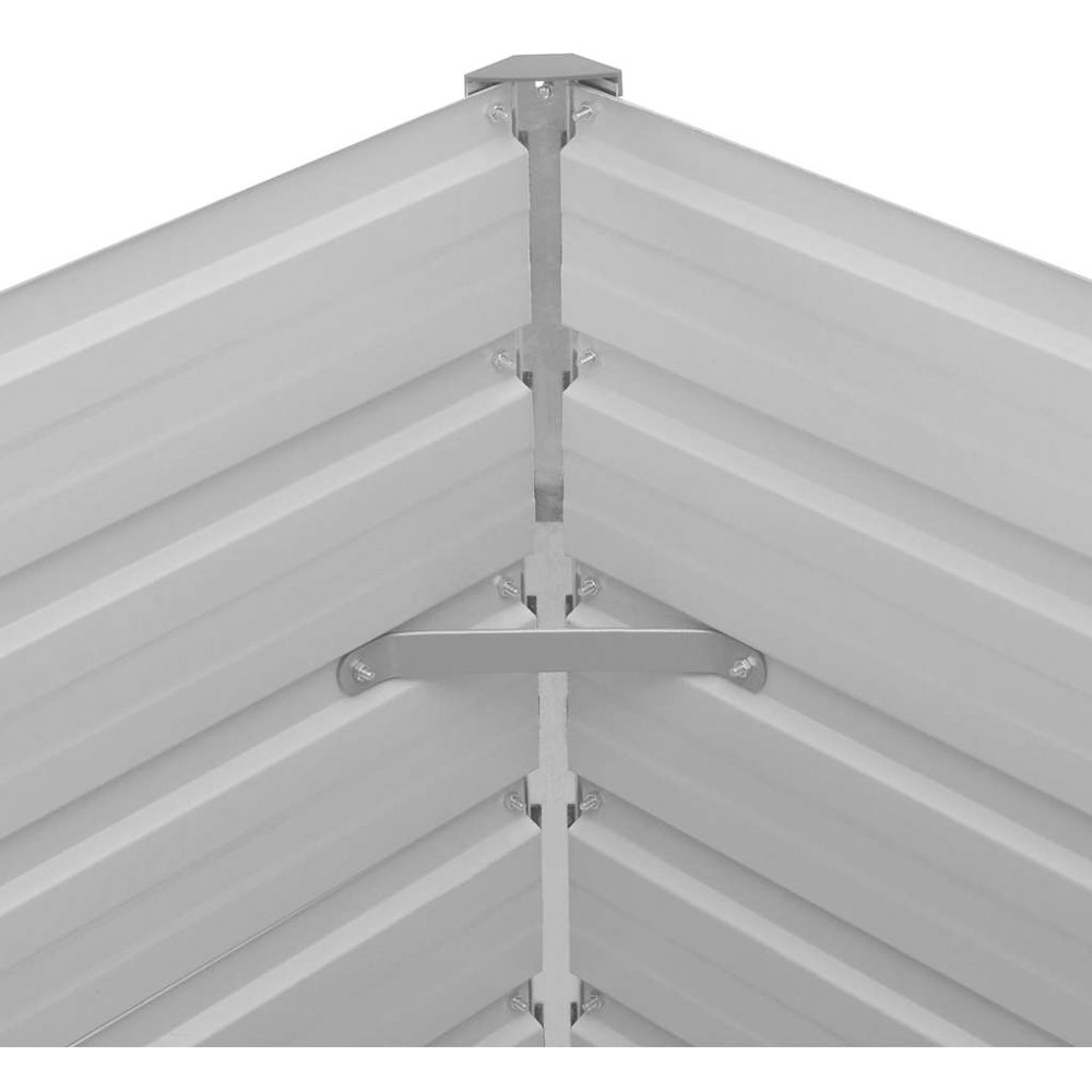 vidaXL Grey Galvanised Steel Raised Garden Bed 77 x 100 x 100cm Image 9