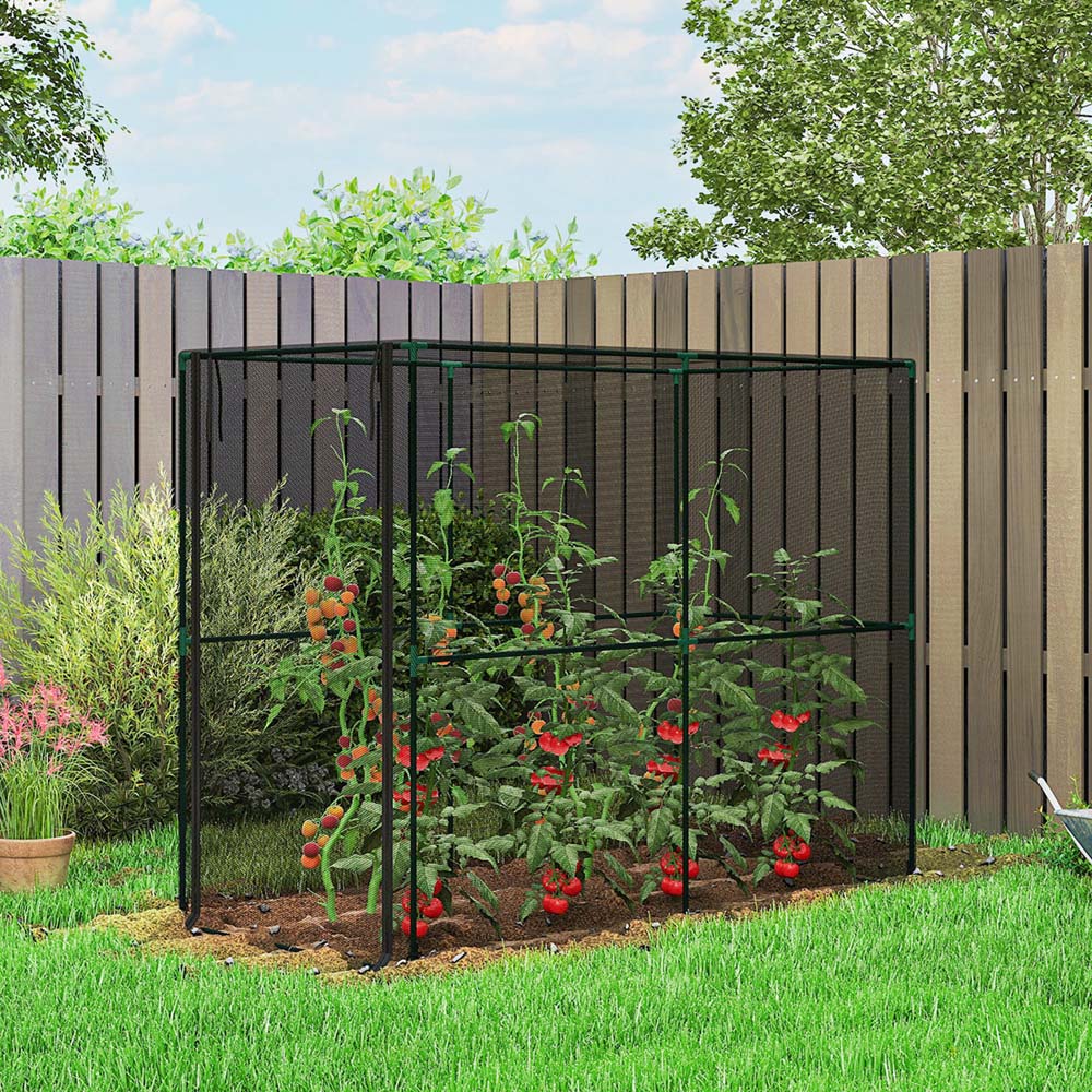 Outsunny Black Plant and Fruit Protection Netting Cage Tent 6.5 x 3.3ft Image 2