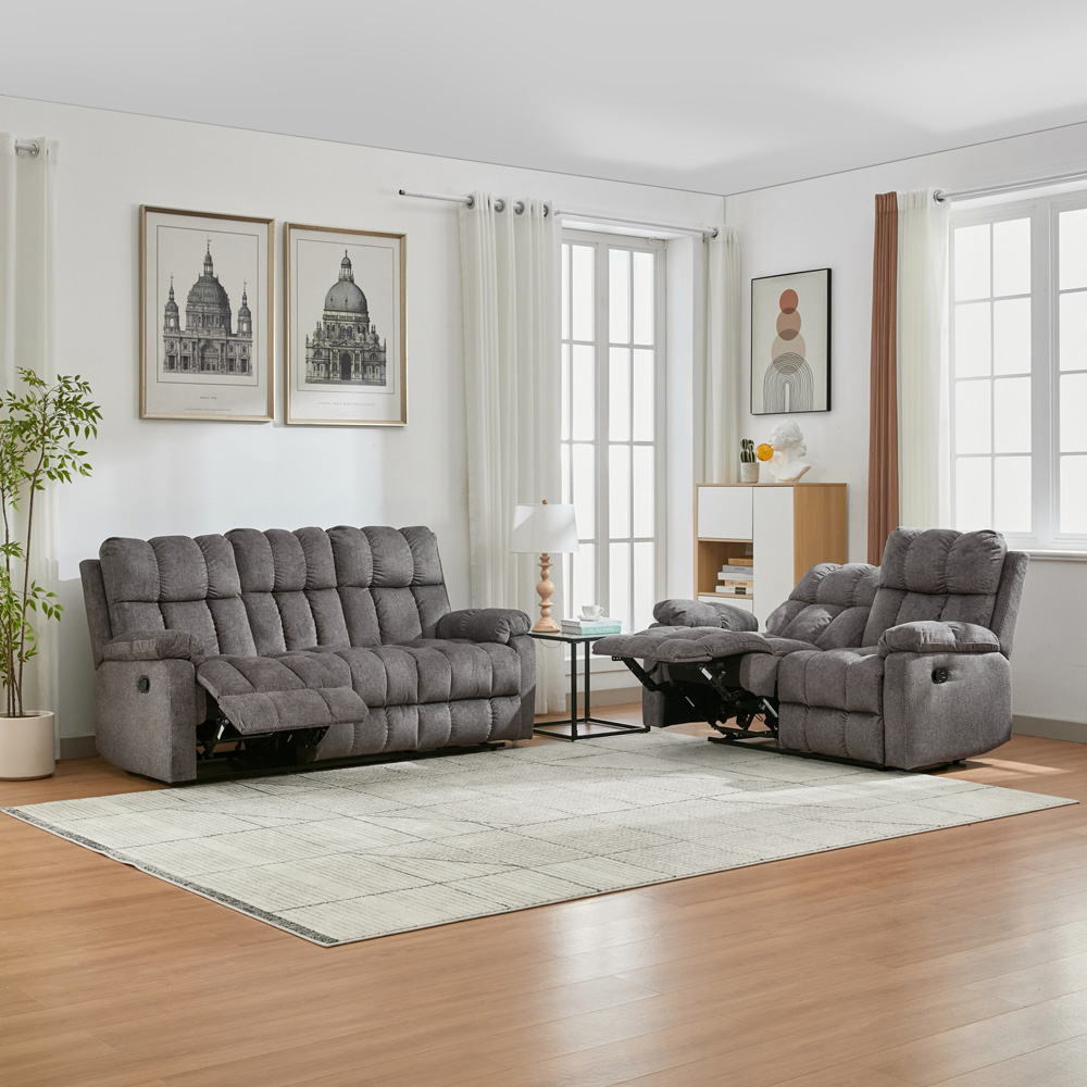 Furniture One 5 Seater Manual Recliner Sofa Set Image 3
