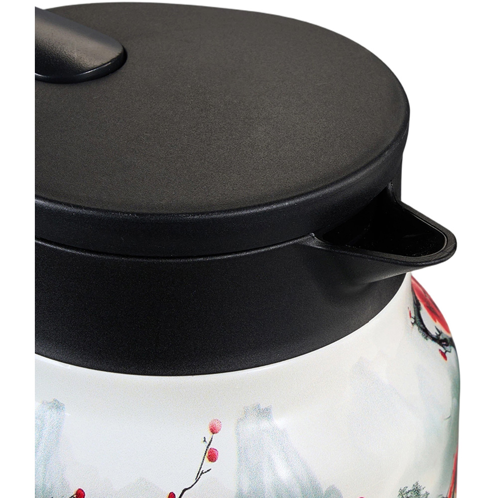 Living and Home Plum Blossom Vintage Floral Stainless Steel Thermal Teapot with Infuser 1L Image 4