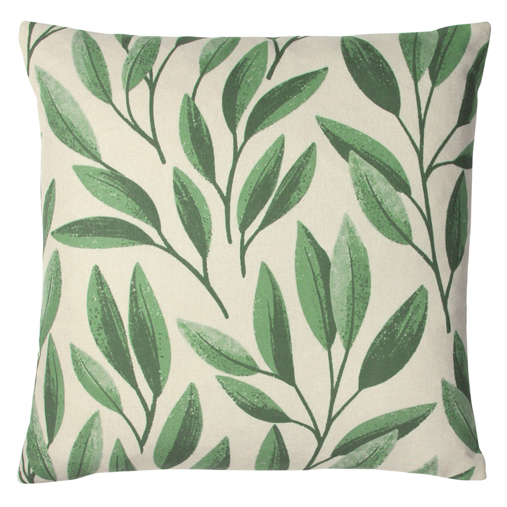 Paoletti Laurel Forest Green Botanical Cushion Image 1