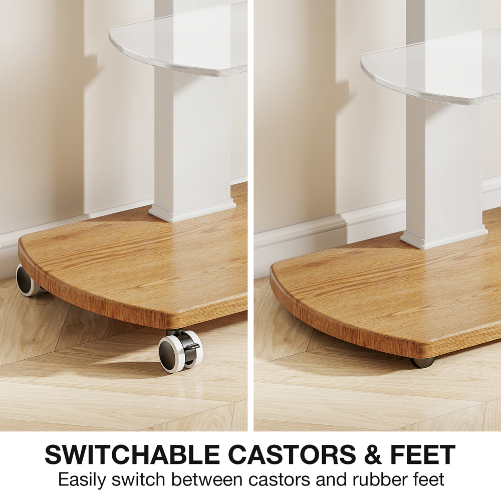 TTAP Oak Base 2 Shelf Floor Pedestal TV Stand Image 8