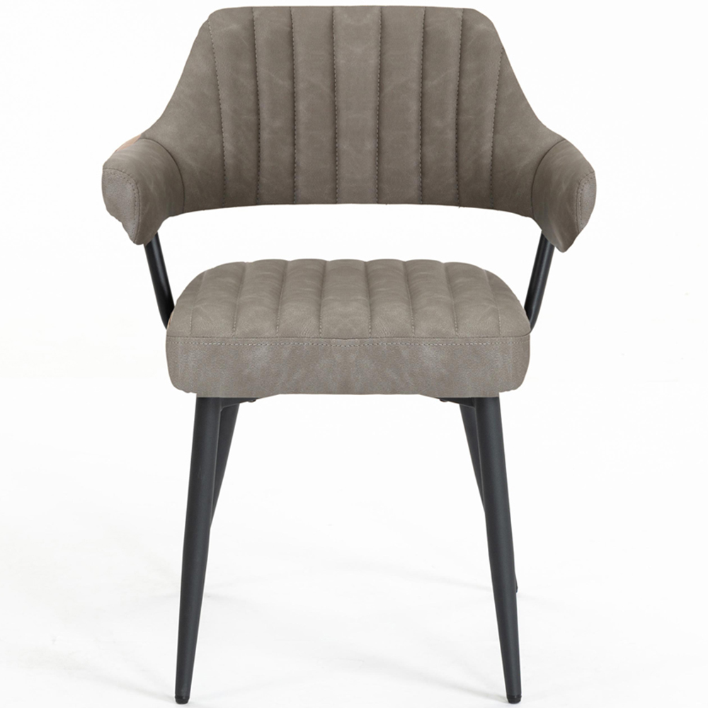 Portland Axton Grey Faux Leather Dining Chair Image 3