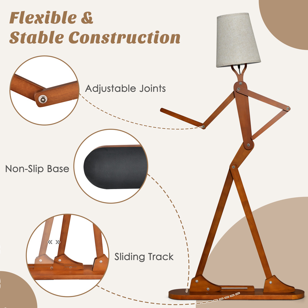 Costway Wooden Shape Changing Floor Lamp Image 5