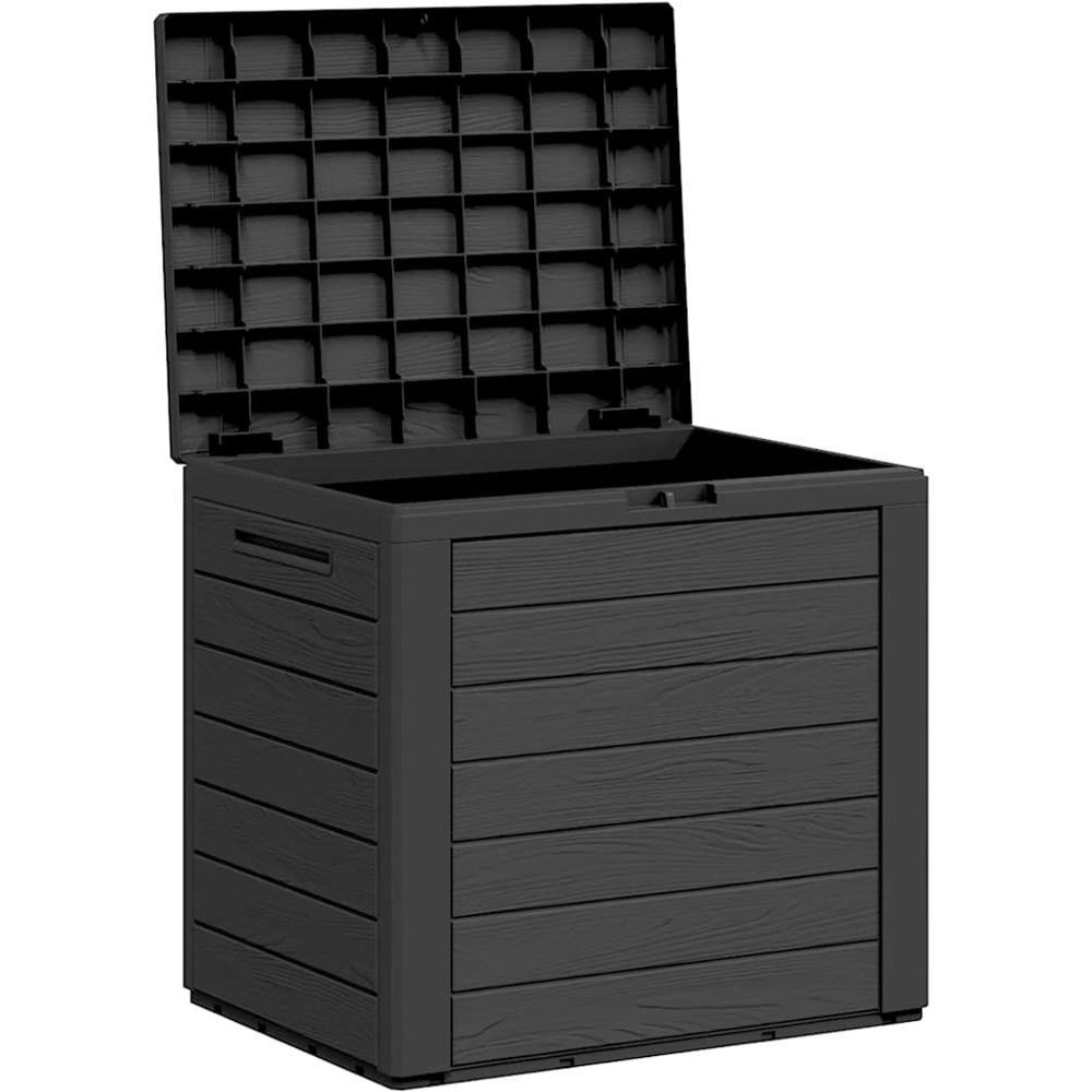 vidaXL 140L Anthracite Polypropylene Garden Storage Box Image 3