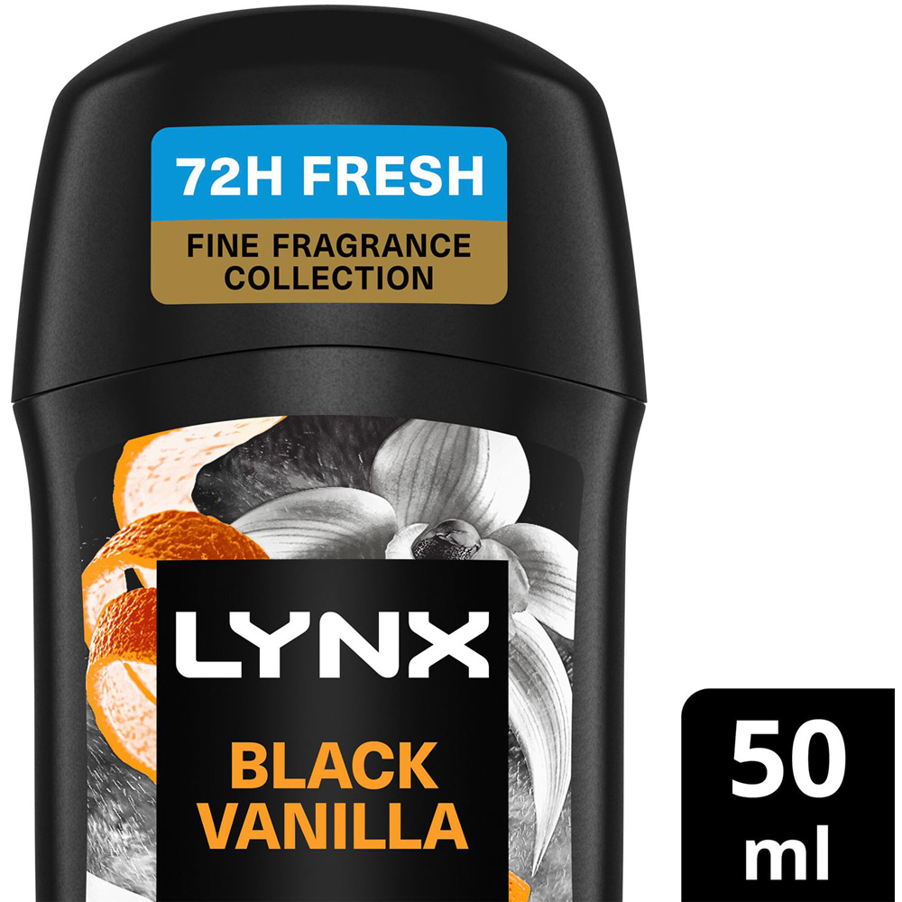 Lynx Black Vanilla Deodorant Stick 50ml 3 Pack Image 3