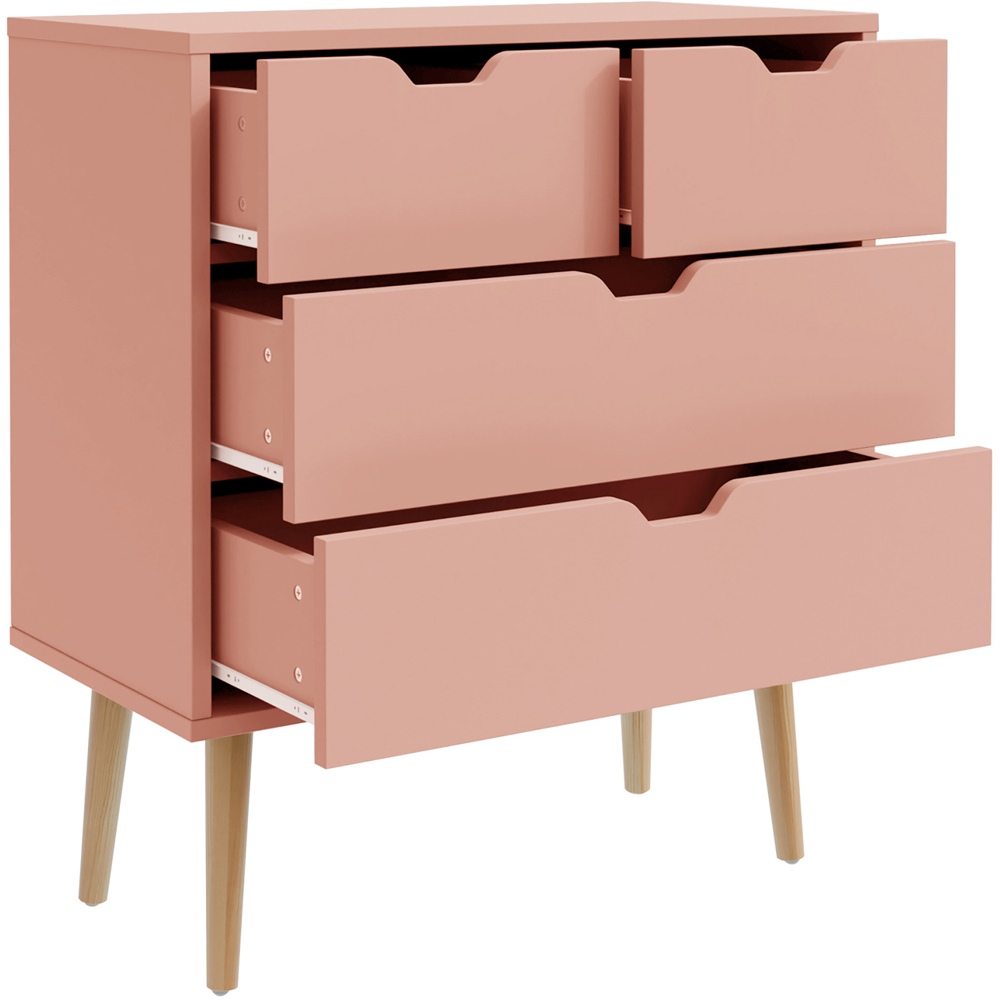 GFW Nyborg 4 Drawer Coral Pink Chest of Drawers Image 4
