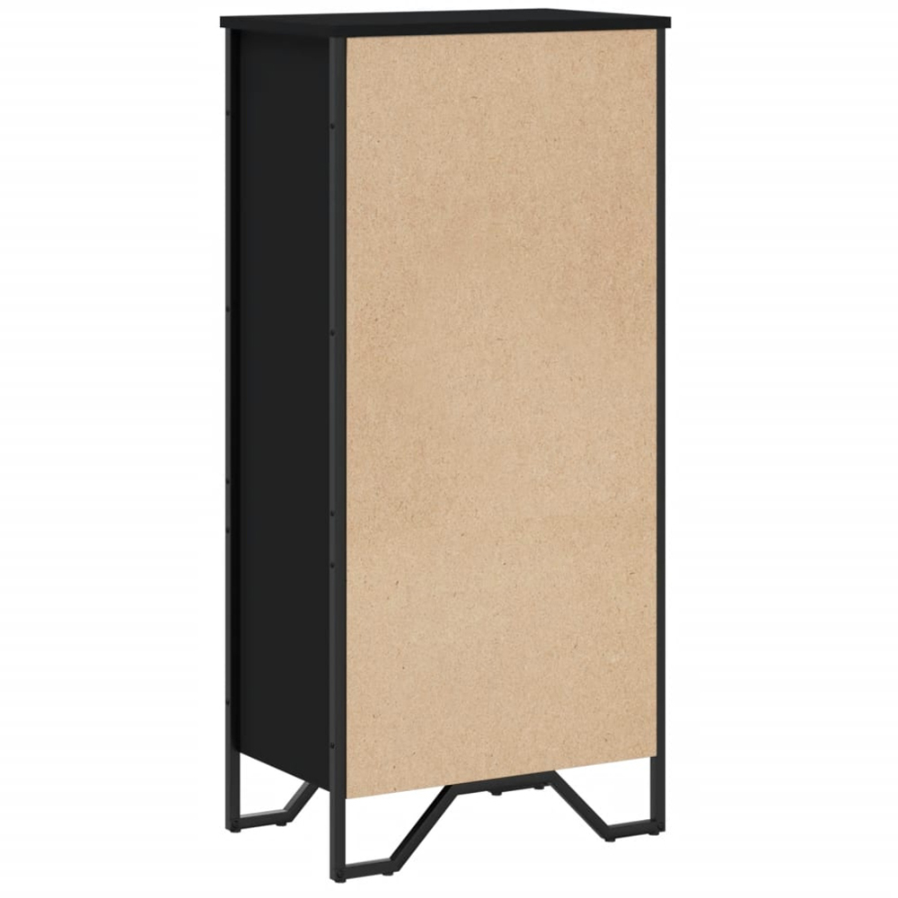 vidaXL 3 Shelf Black Bookcase Image 3