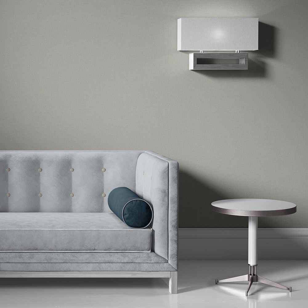 Elle Decoration Luxury Plain Grey Woven Vinyl Wallpaper by Erismann Image 2