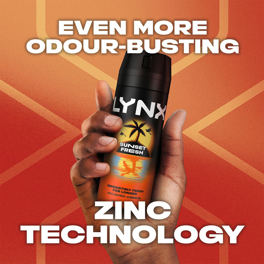 Lynx Sunset Fresh Tropical Mango and Mandarin Scent Bodywash and Bodyspray Men Trio Gift Set Image 3