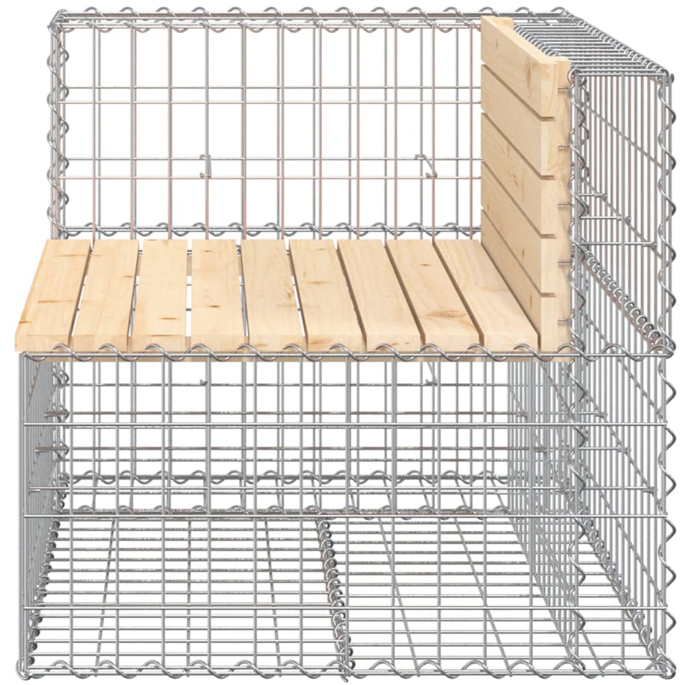 vidaXL Natural Solid Pine Wood Gabion Design Garden Bench 92 x 71 x 65.5cm Image 3