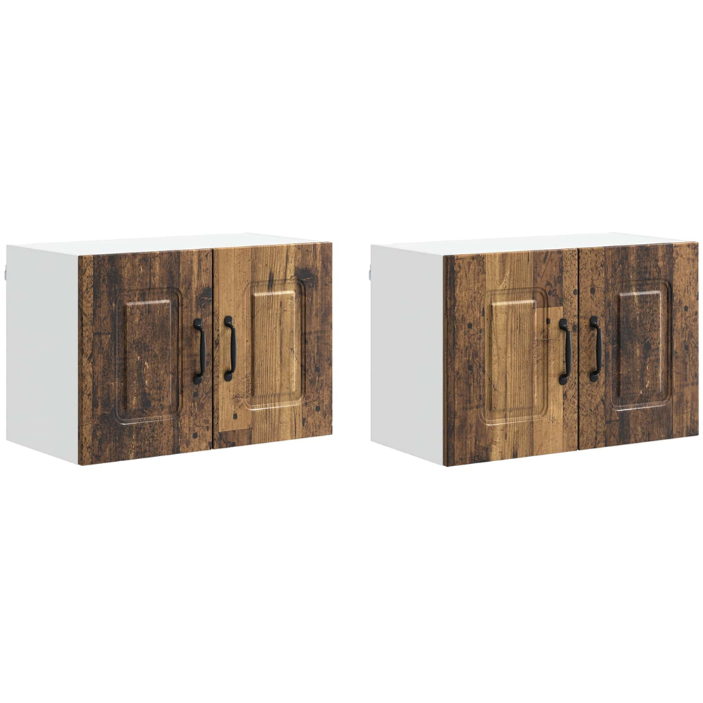 vidaXL Kalmar 2 Door Old Wood Wall Kitchen Cabinet 2 Pack Image 8