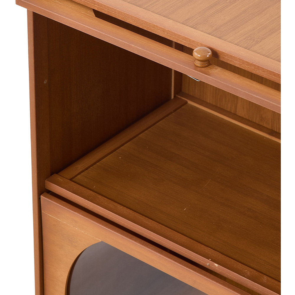 Living and Home 4 Acrylic Door Brown Bamboo Bookcase Image 4
