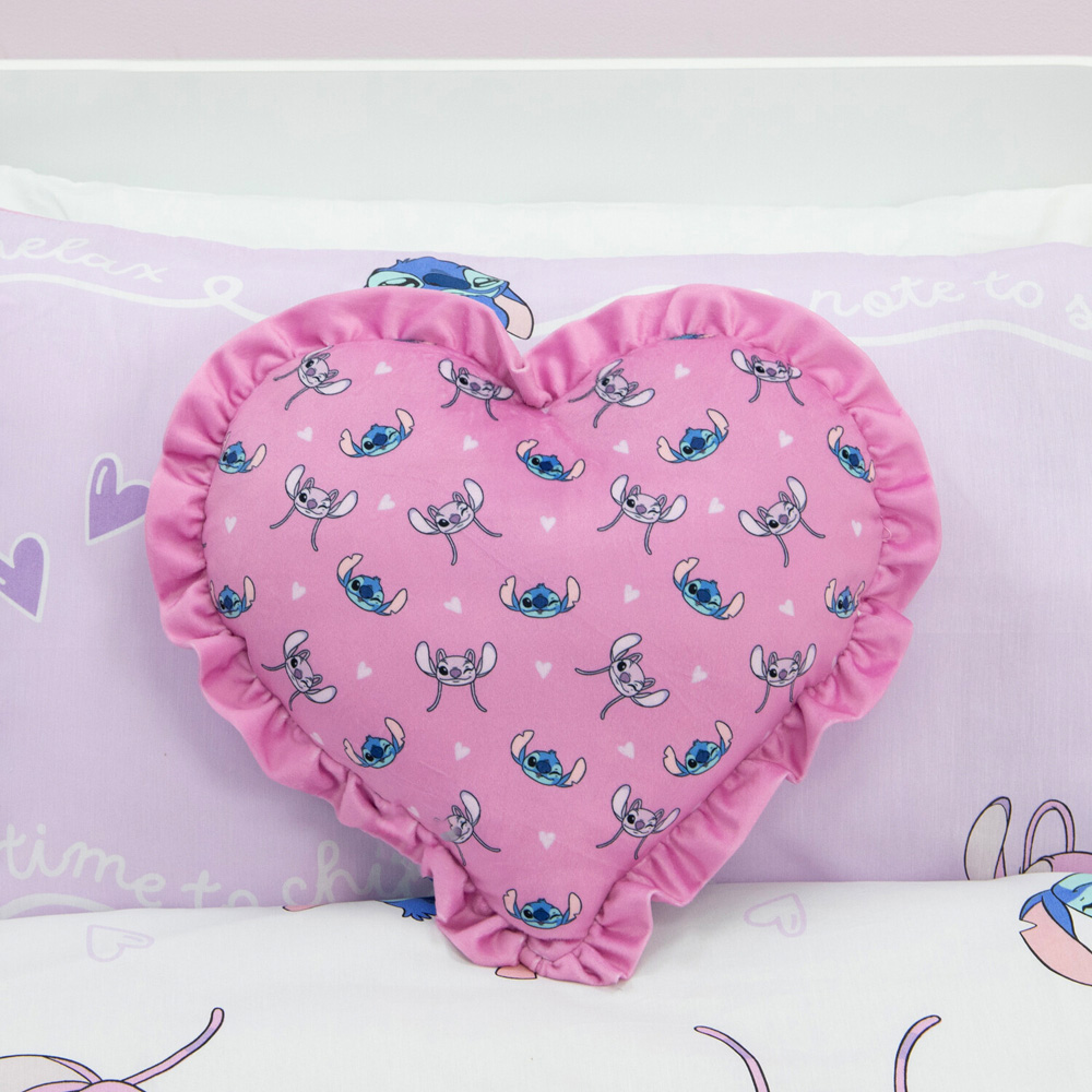 Stitch Cutie Heart Shaped Cushion Pink Image 6