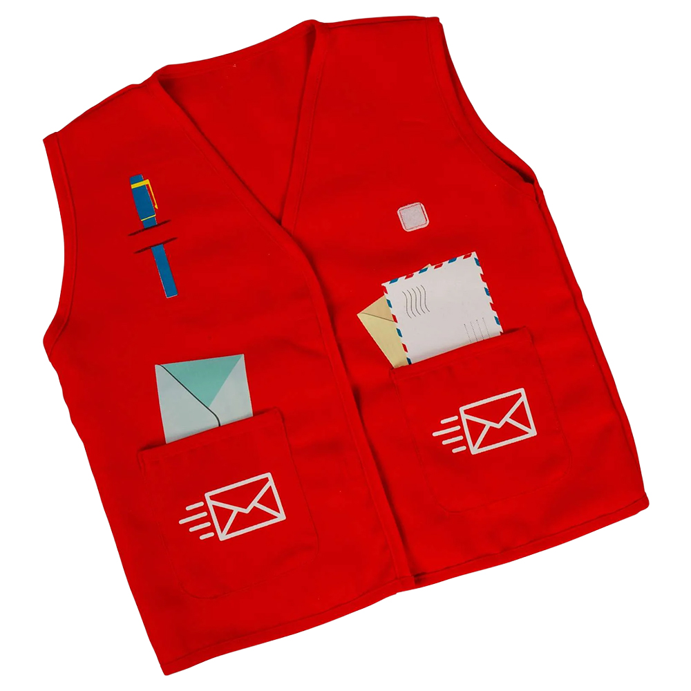 Bigjigs Toys Kids 17 Piece Mail Carrier Postie Costume Dress Up Playset Image 3