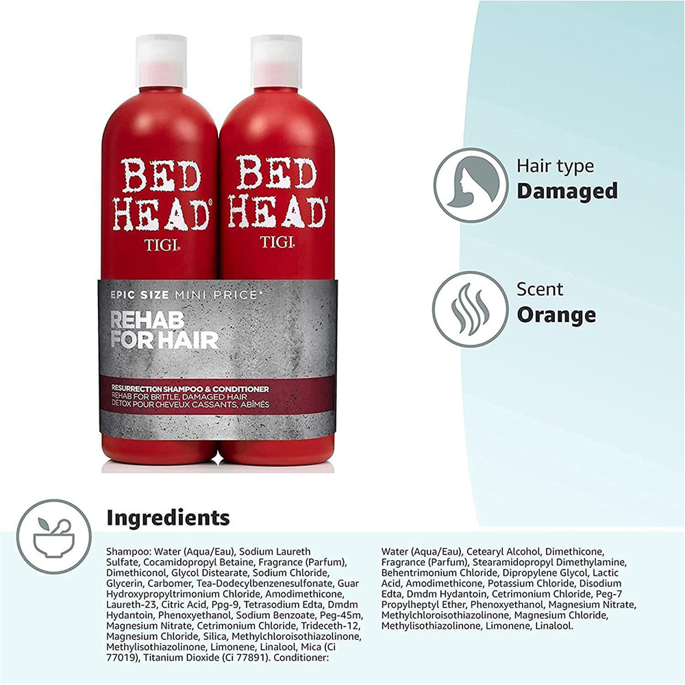 TIGI Bed Head Urban Antidotes Resurrection Shampoo and Conditioner Set 750ml 6 Pack Image 9