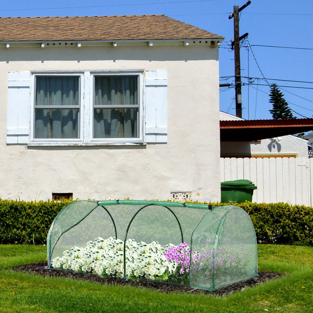 Outsunny Portable PE Cover Tunnel 6.5 x 3.2ft Greenhouse Image 2