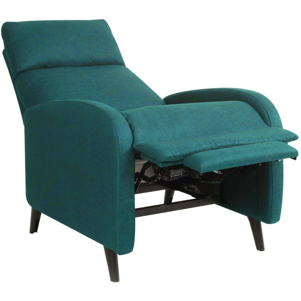 Brooklyn Blue Linen Upholstered Manual Recliner Chair Image 2