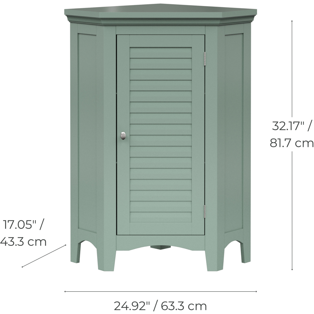 Teamson Home Glancy Single Door Sage Green Wooden Corner Stand Floor Cabinet 32 inch Image 8