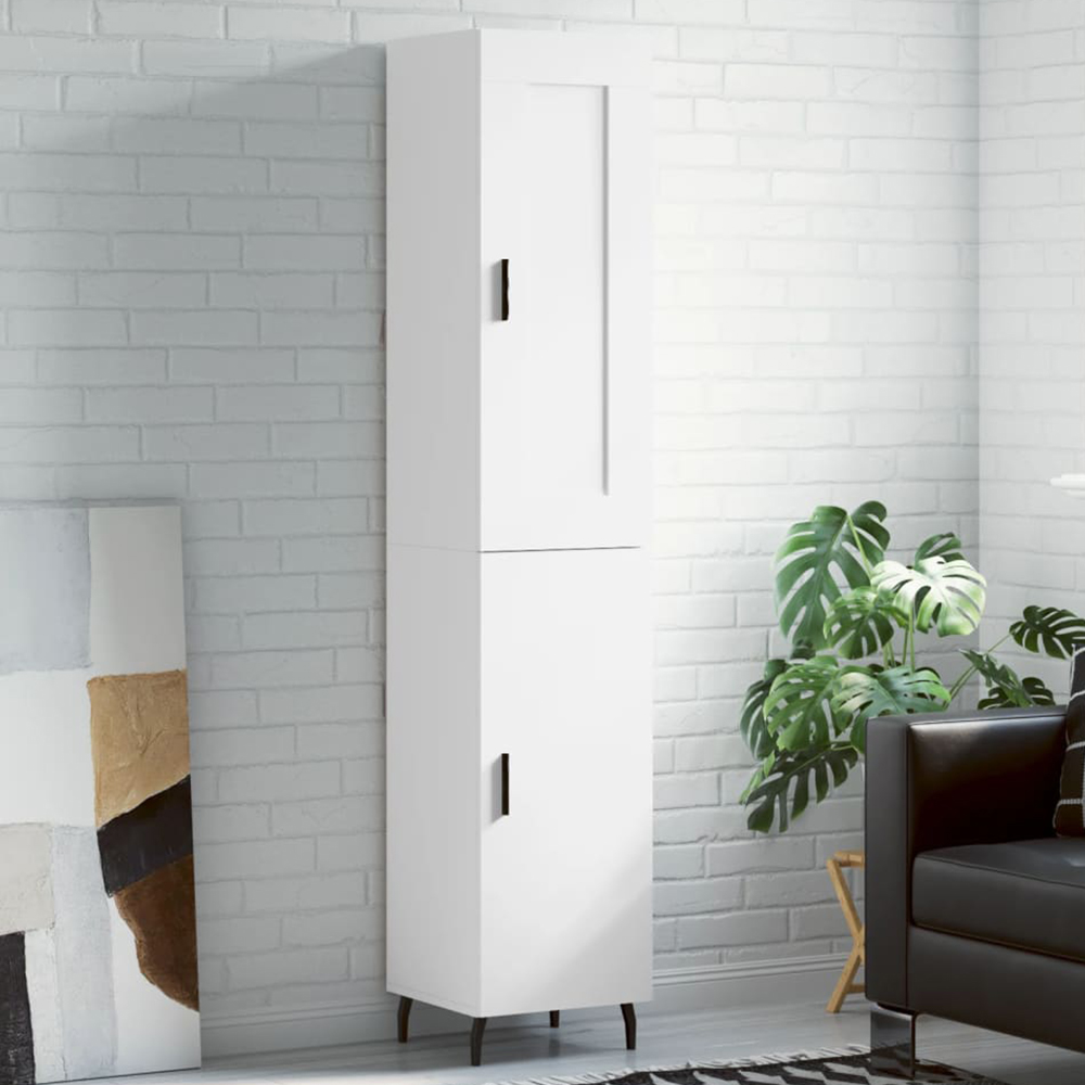 vidaXL 2 Door White Highboard Image 1