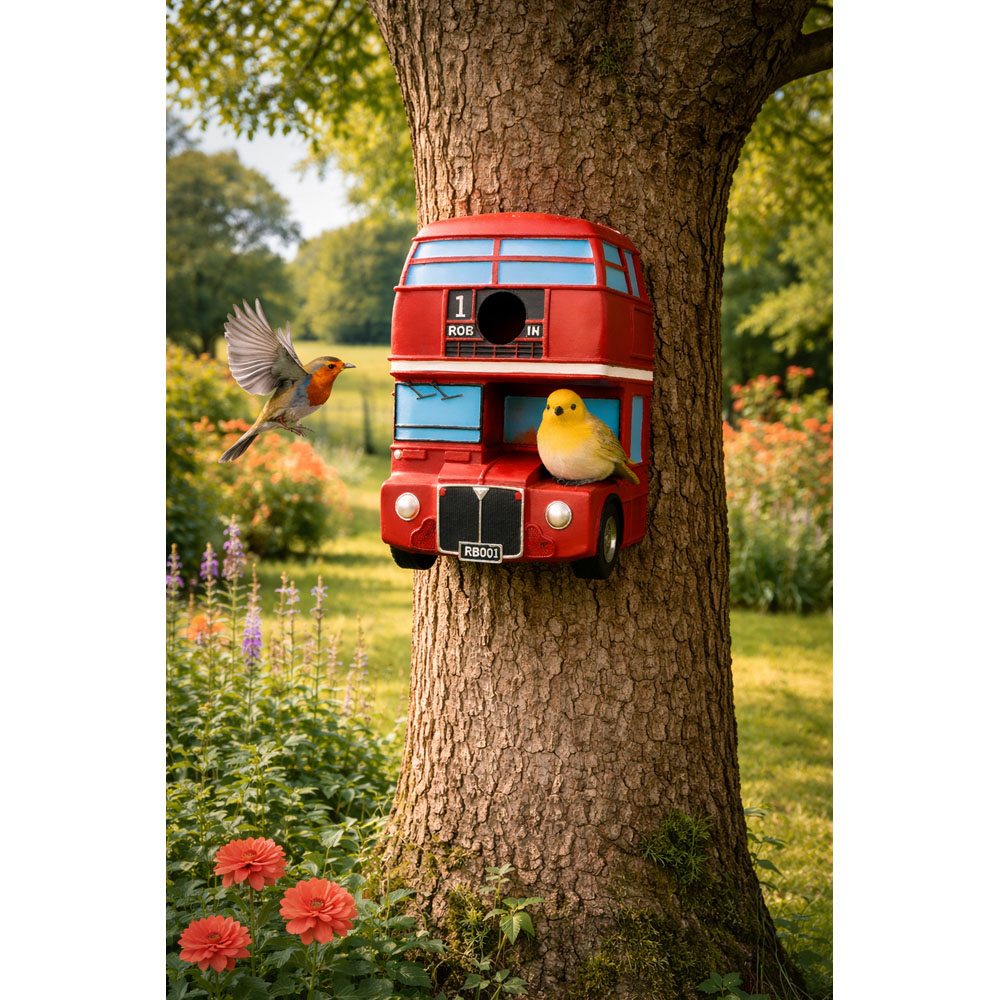 Avilo London Bus Design Bird House Image 6