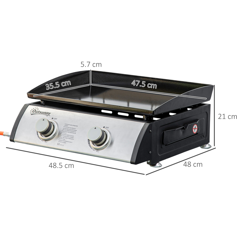 Outsunny Black 2 Burner Tabletop Gas Plancha Grill Image 8