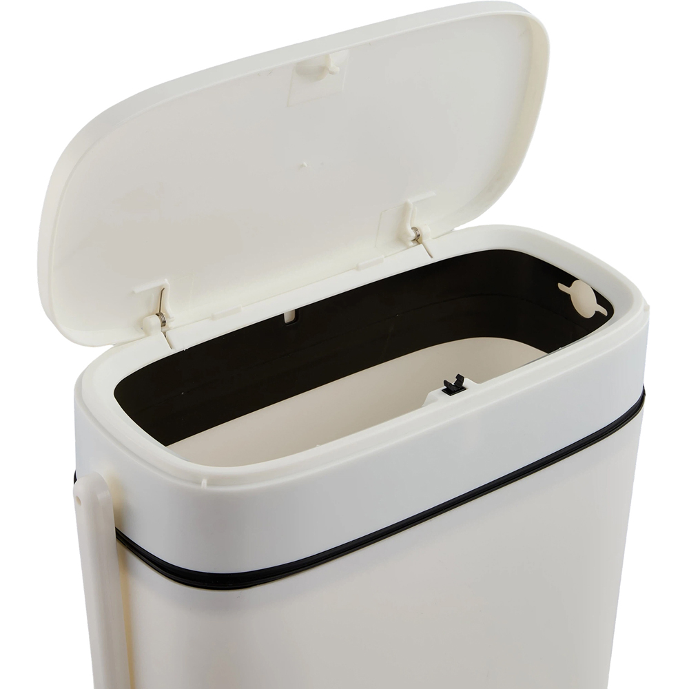 Living and Home 2-in-1 White Toilet Brush and Rubbish Bin Set 12L Image 7