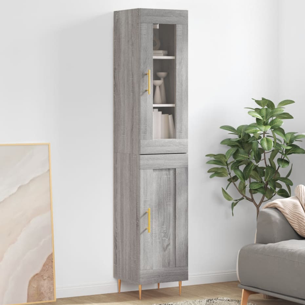 vidaXL 2 Door Grey Sonoma Highboard Image 1