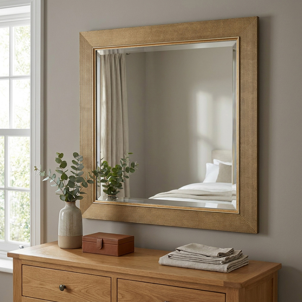 Bronze Bevelled Square Mirror Image 5