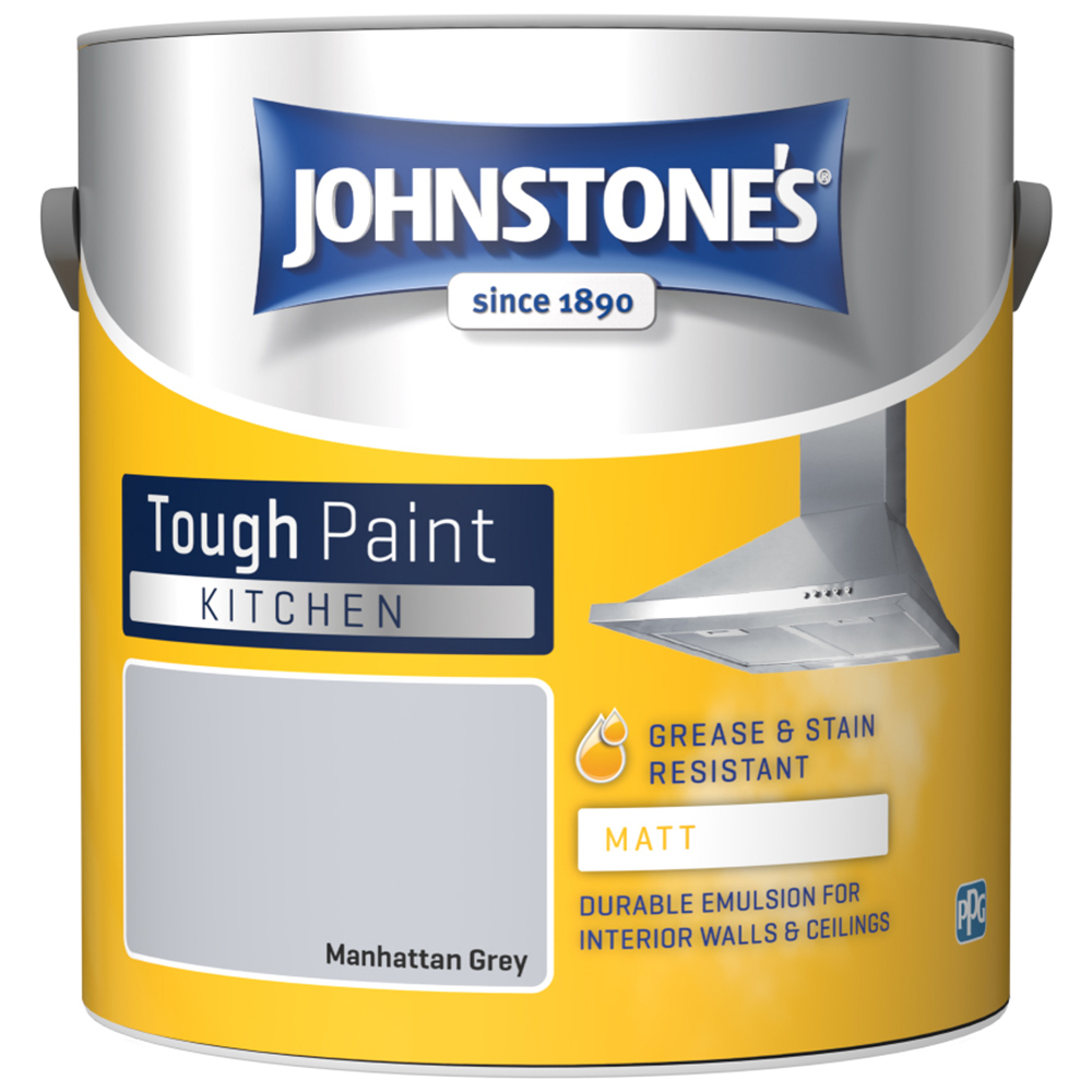 Johnstone's Kitchen Manhattan Grey Matt Emulsion Paint 2.5L Image 2