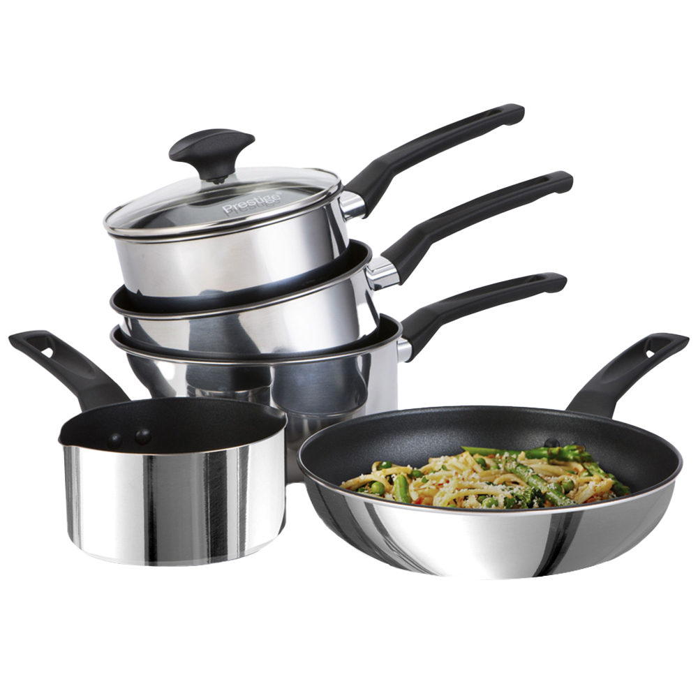 Prestige 5 Piece Stainless Steel Cookware Set Image 1