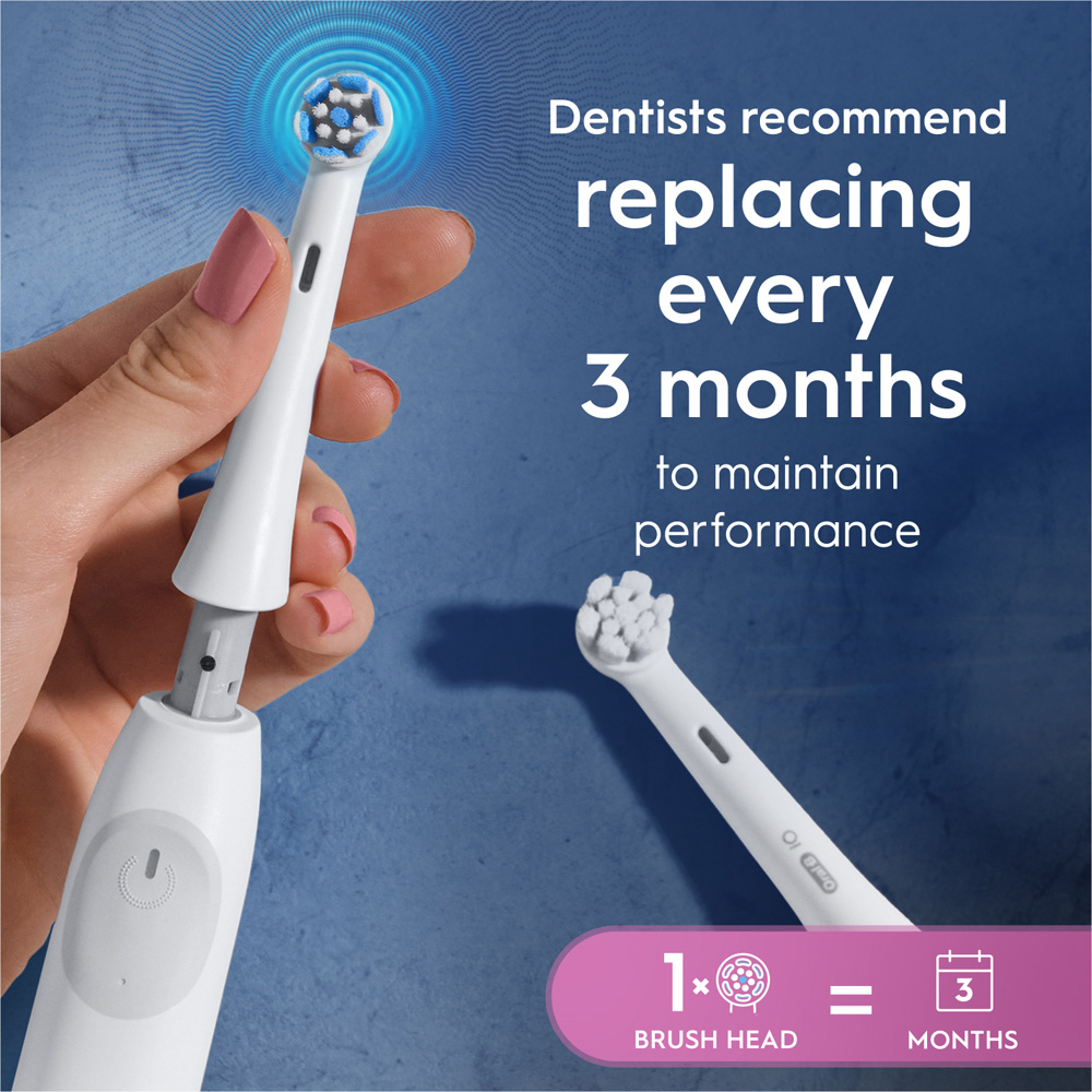 Oral-B iO Gentle Clean Care White Toothbrush Refill Head 2 Pack Image 7