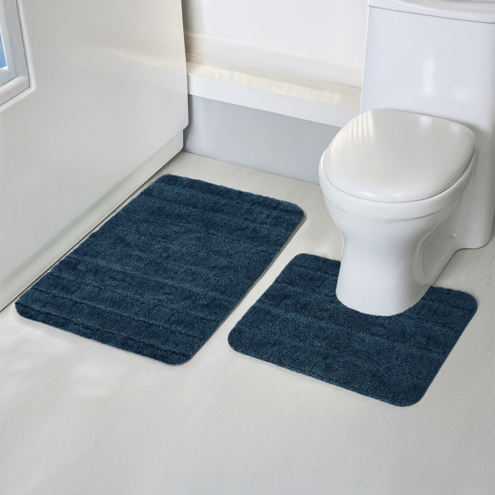 Velosso Lexington Indigo Bath Mat Set Image 2