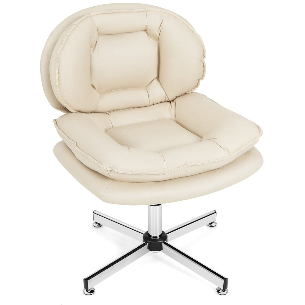 Costway Beige Padded Office Chair Image 2
