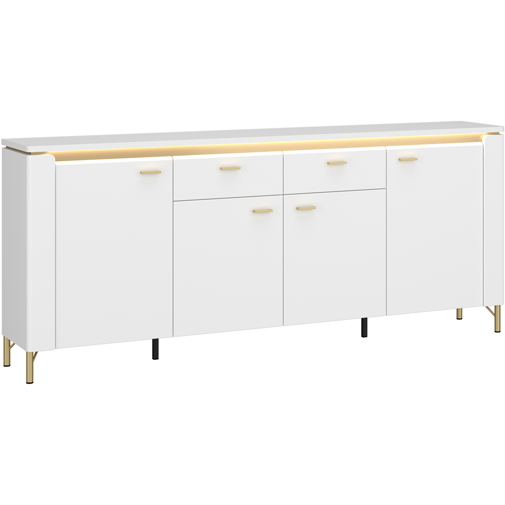 Furniture To Go Lazio 4 Door 2 Drawer Alpine White Sideboard Image 2