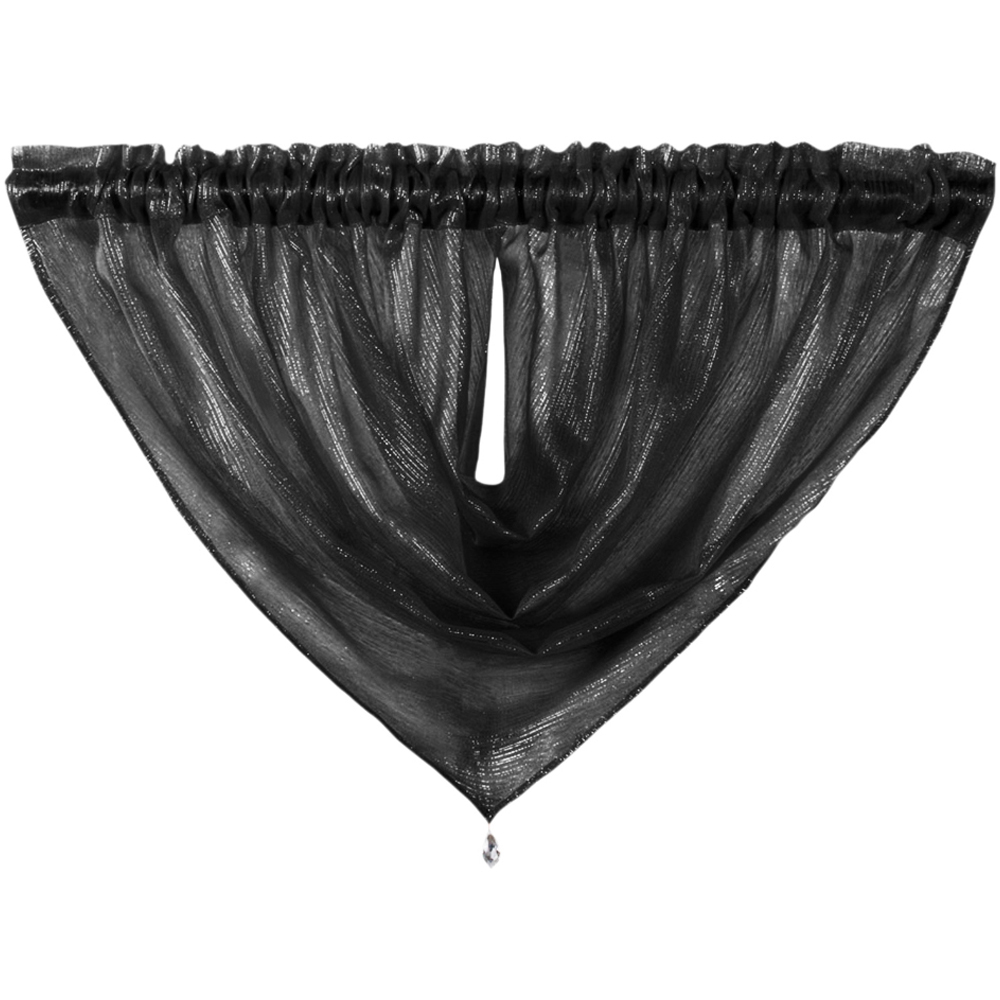 Velosso Alessandria Black Slot Top Swag Voile Panel Curtain 112 x 99cm Image 2