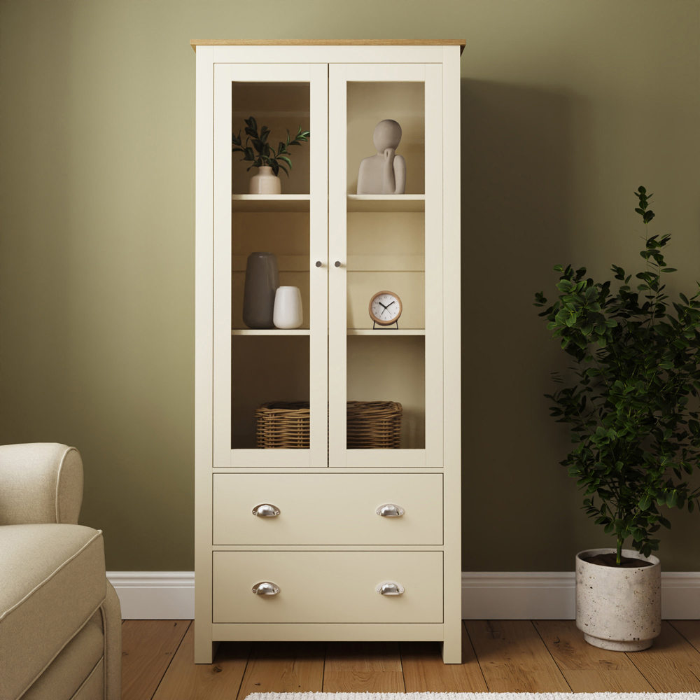 GFW Lancaster 2 Door 2 Drawer Cream Display Unit Image 3