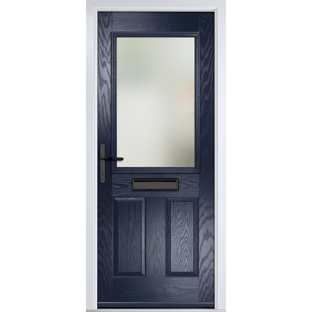 Crystal-Direct Lytham Blue GRP Clear Glass Right Hand Open Front Door 2090 x 920mm Image 1
