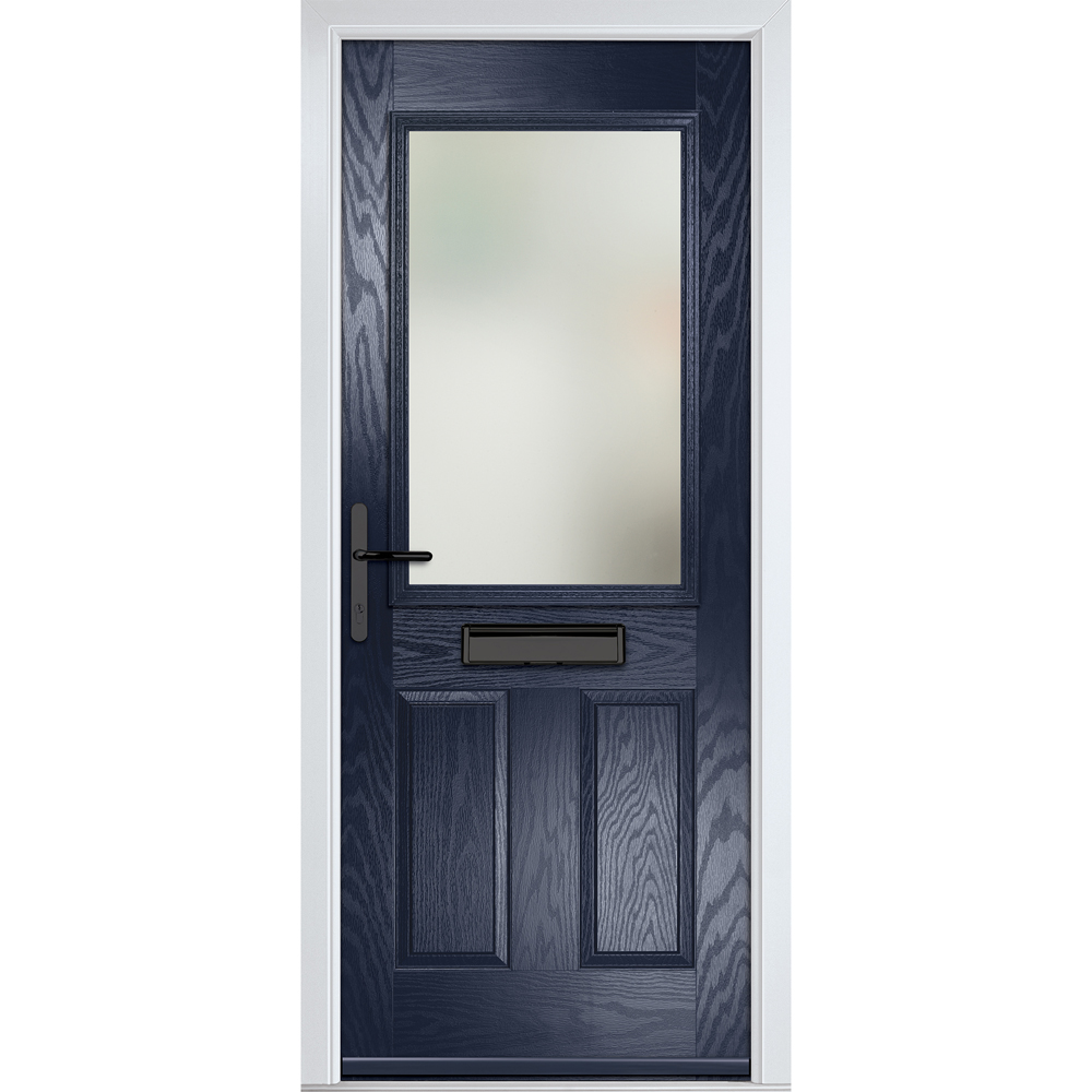 Crystal-Direct Lytham Blue GRP Stipolytte Glass Right Hand Open Front Door 2090 x 890mm Image 1