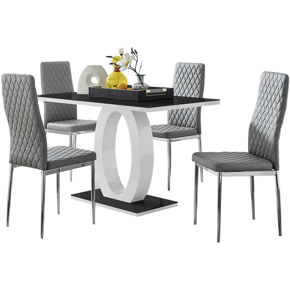 St lucia 4 seater store grey cube dining set