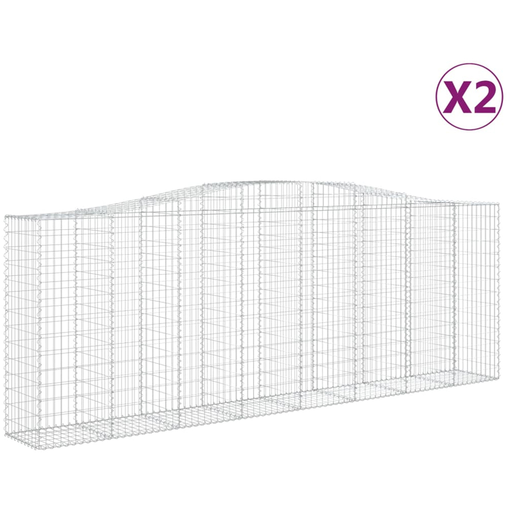 vidaXL Silver Galvanised Iron Gabion Basket 400 x 50 x 140/160cm 2 Pack Image 4