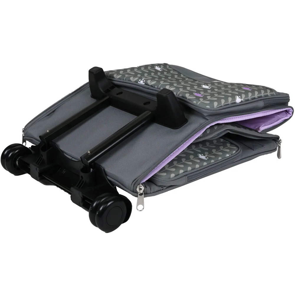 Everything Mary EVM12737-11 Grey and Purple Rolling Tote Bag 35.6 x 21.6 x 38.7cm Image 5