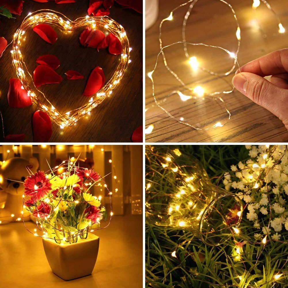 Shatchi 40 Warm White LED Gold Copper Wire Christmas String Light 4m Image 2