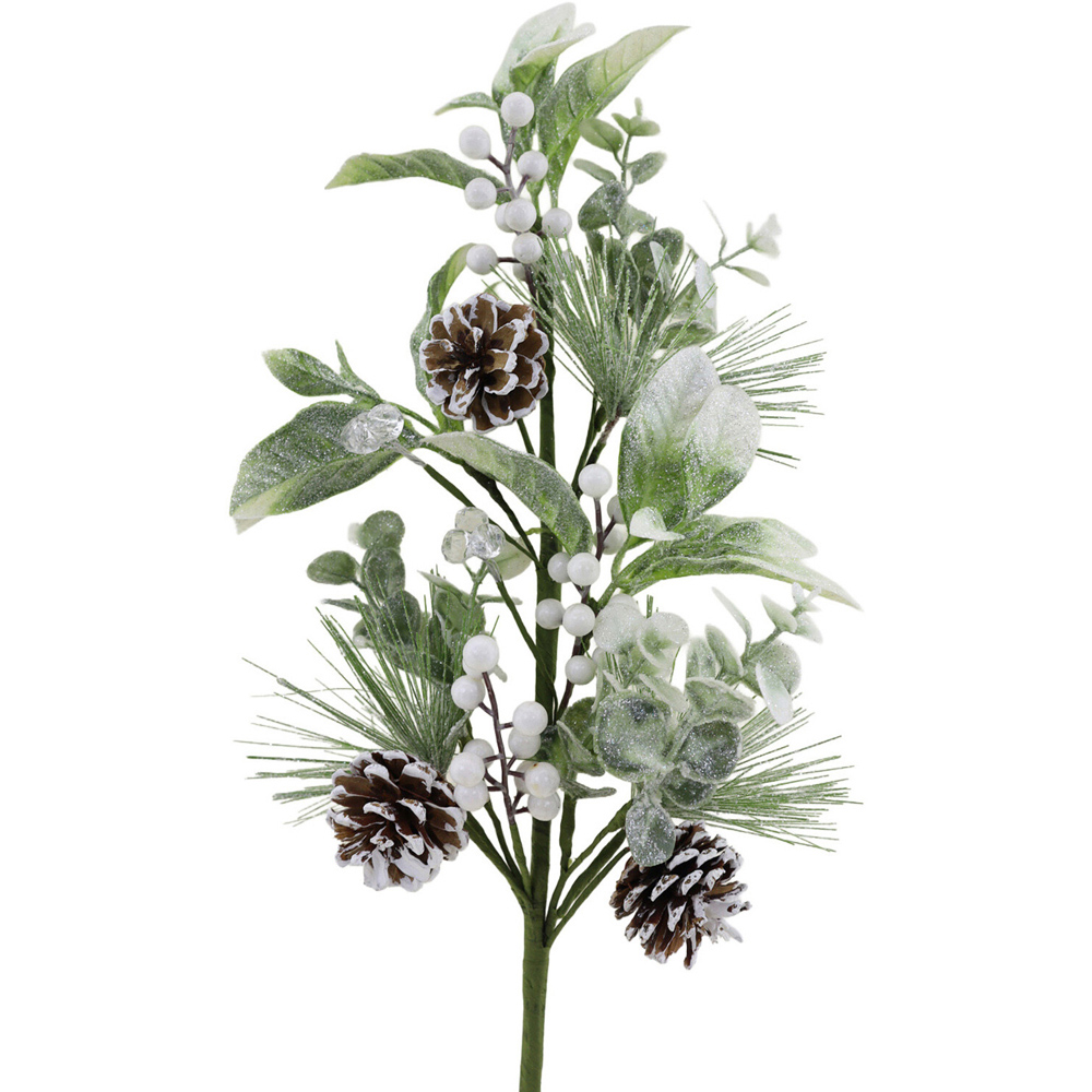 White Berry and Pinecone Spray Image 1