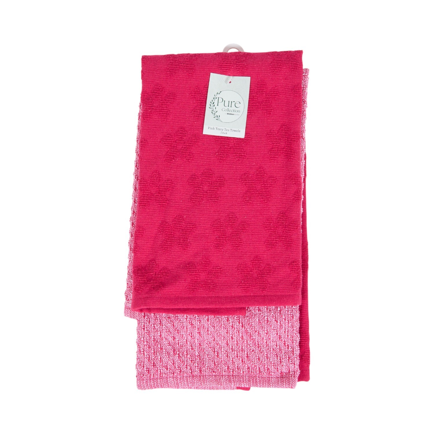 Pack of 2 Terry Towels - Pink Image 1